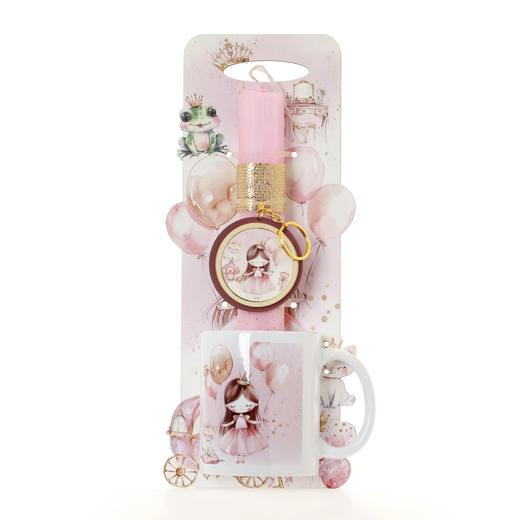 Ζήβας - Πασχαλινή Λαμπάδα Με Πλάτη Και Κούπα, Πριγκίπισσα Βάτραχος 41-1292K