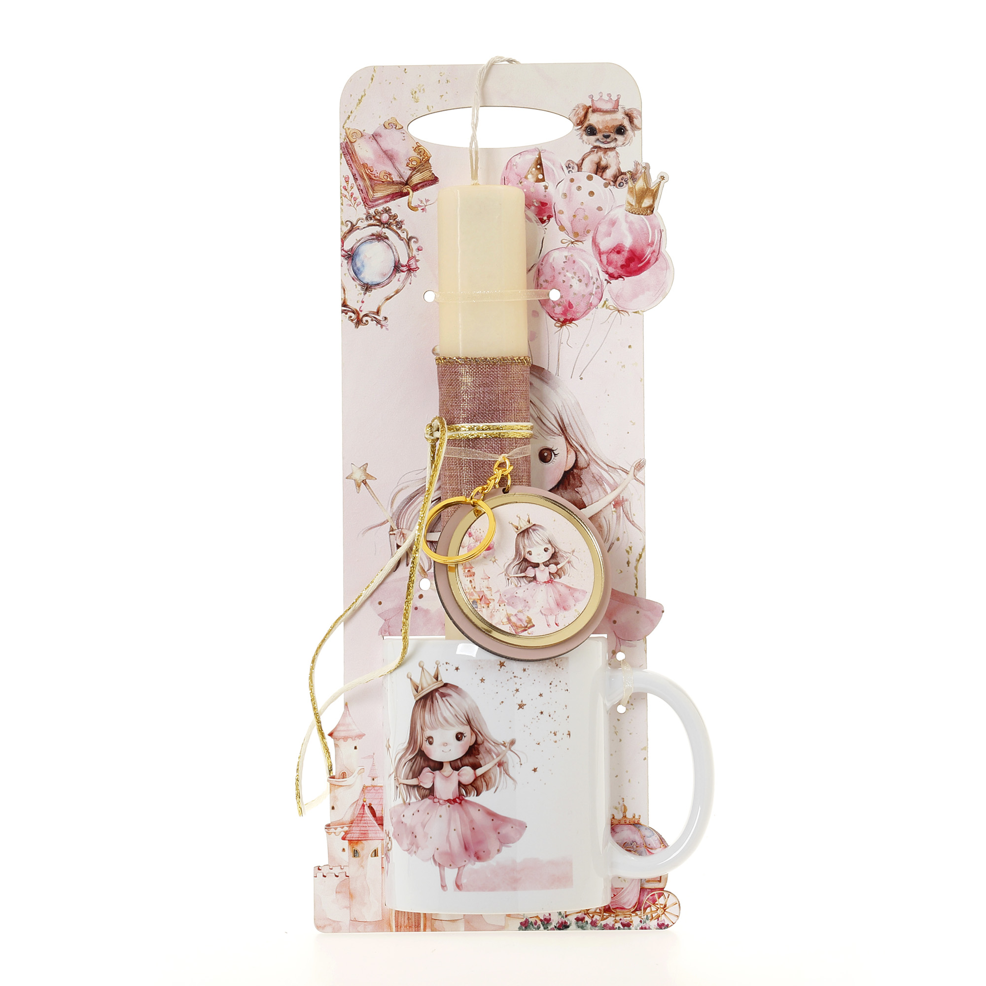 Ζήβας - Πασχαλινή Λαμπάδα Με Πλάτη Και Κούπα, Πριγκίπισσα Κάστρο 41-1293K