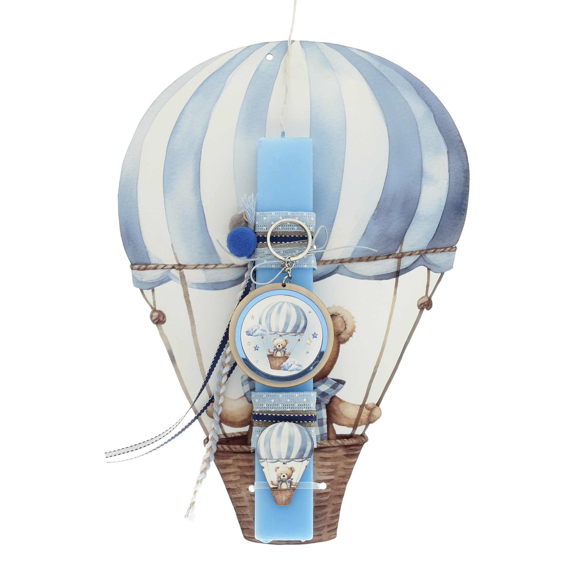 Ζήβας - Πασχαλινή Λαμπάδα Με Πλάτη, Κοπτικό, Αρκούδος Αερόστατο 41-1298