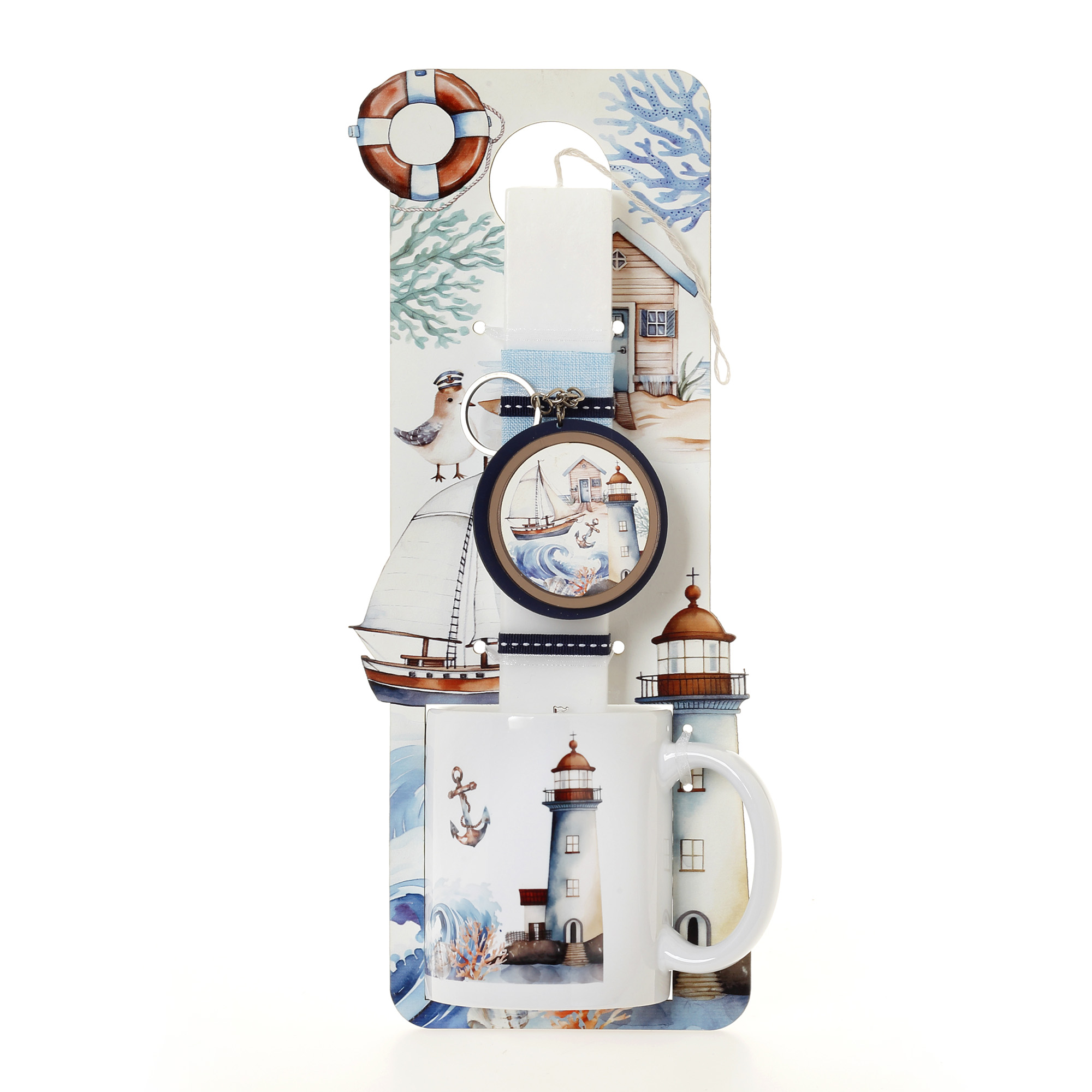 Ζήβας - Πασχαλινή Λαμπάδα Με Πλάτη Και Κούπα, Ναυτικό Φάρος 41-1305K