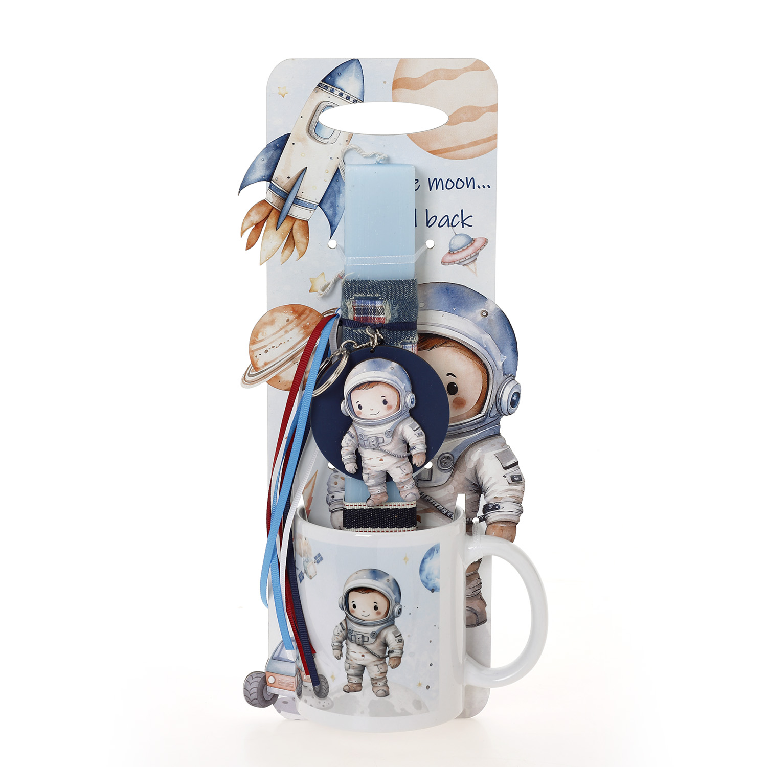 Ζήβας - Πασχαλινή Λαμπάδα Με Πλάτη Και Κούπα, Αστροναύτης Διάστημα 41-1311K