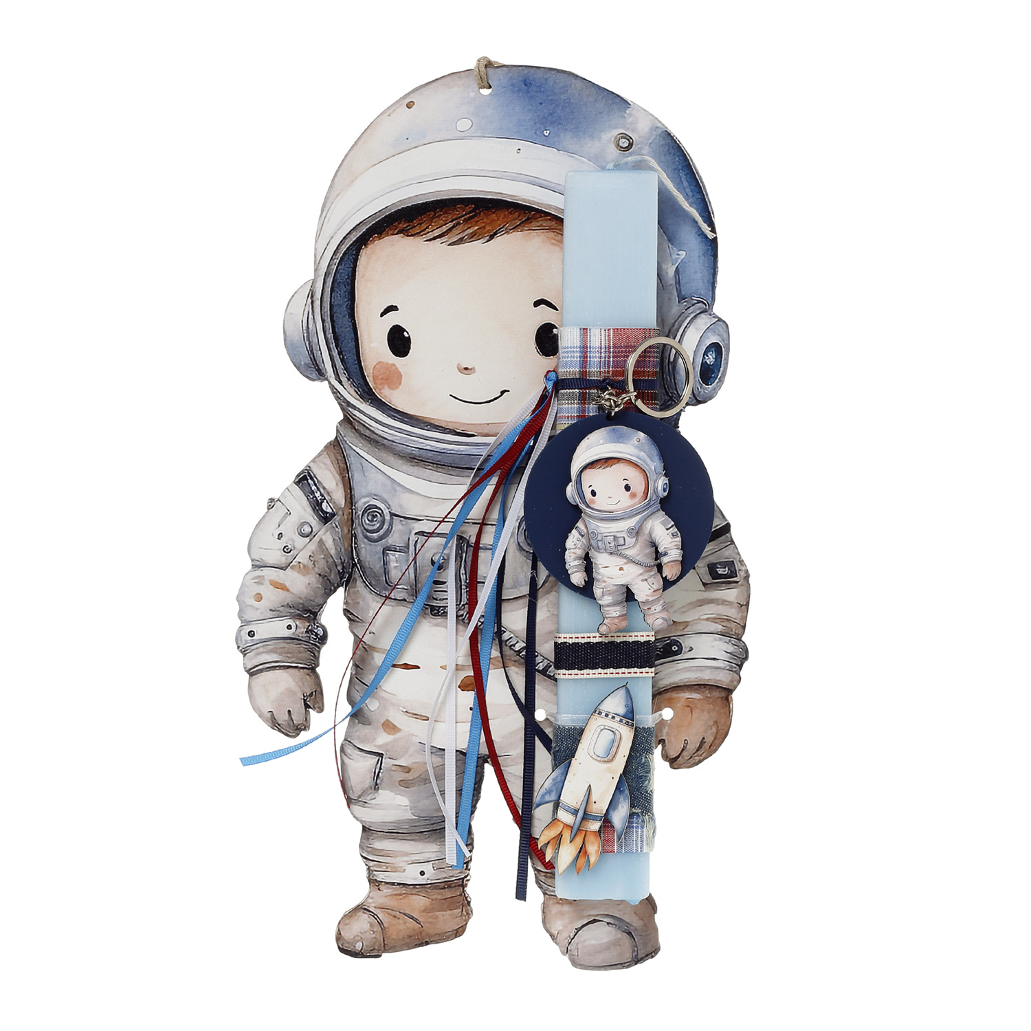 Ζήβας - Πασχαλινή Λαμπάδα Με Πλάτη, Κοπτικό, Αστροναύτης To The Moon 41-1312