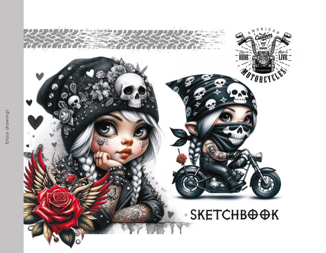 Company Fresh - Σημειωματάριο Sketchbook 20x14.3 εκ 24 Φύλλα, American Motorcycles 4120-24387