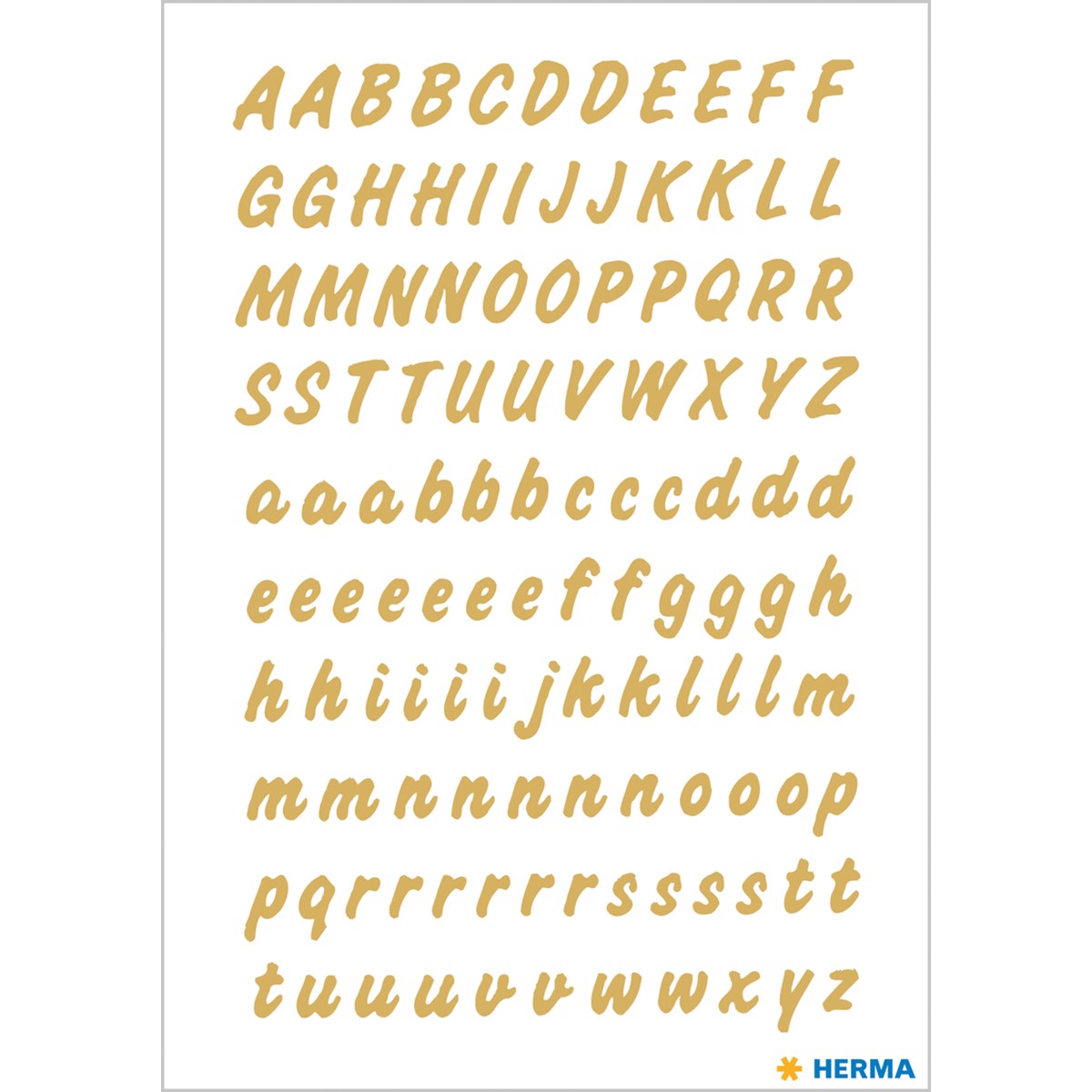 Herma - Αυτοκολλητάκια, Letters 8 mm A-Z Weatherproof Film Transparent Gold 4152
