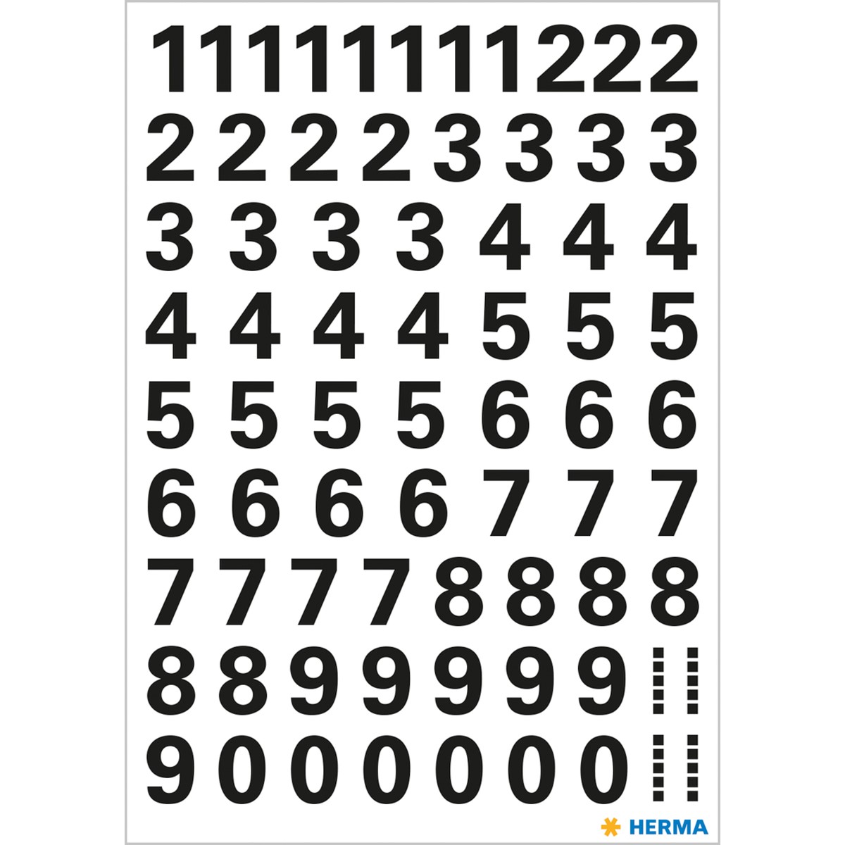 Herma - Αυτοκολλητάκια, Numbers 10 mm 0-9 Weatherproof Film Black 4159