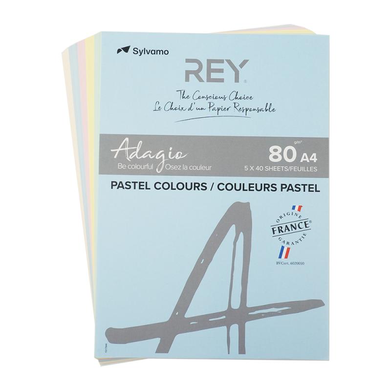 Sylvamo - Χαρτί Εκτύπωσης Rey Adagio, Mix Pastel A4 80gr 200 Φύλλα (1 Δεσμίδα) 42005