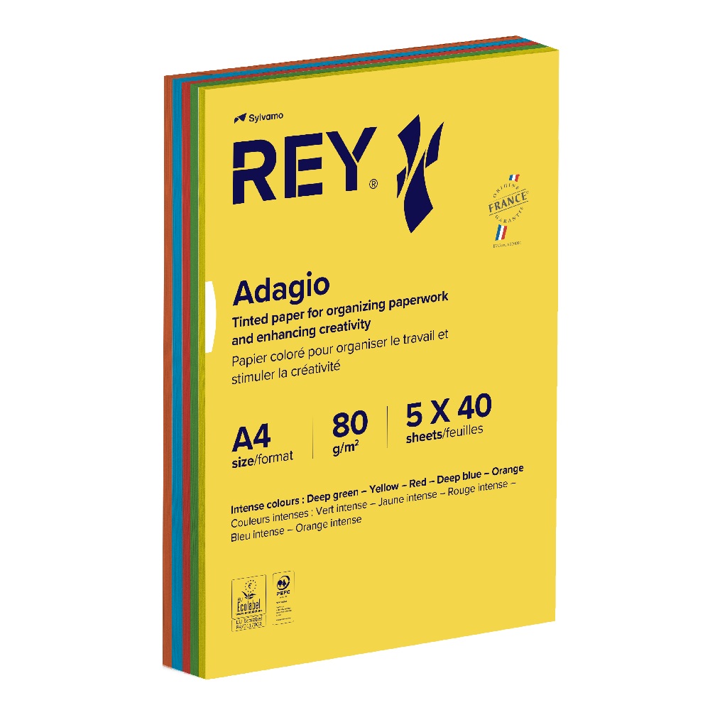Sylvamo - Χαρτί Εκτύπωσης Rey Adagio, Mix Intense A4 80gr 200 Φύλλα (1 Δεσμίδα) 42007