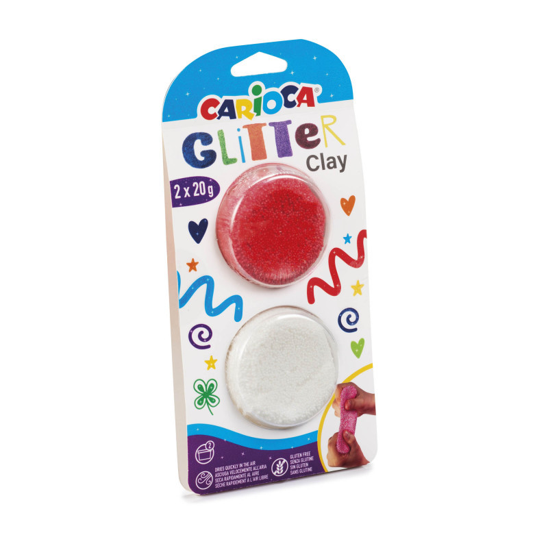 Carioca - Πηλός Με Glitter, Κόκκινο & Λευκό 20gr 2 Τεμ 42129 Carioca - Πηλός Με Glitter, Κόκκινο & Λευκό 20gr 2 Τεμ 42129