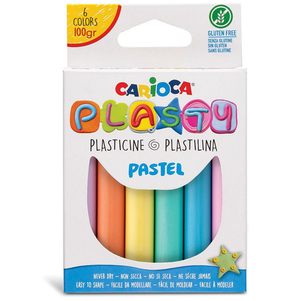 Carioca - Πλαστελίνη Plasty 6 Χρώματα Pastel 42174