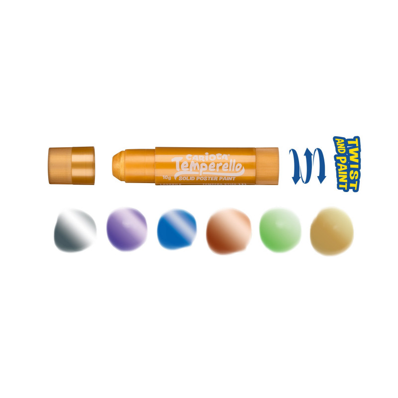 Carioca - Temperello Τέμπερα Σε Stick Metallic 6 Χρώματα 42674 Carioca - Temperello Τέμπερα Σε Stick Metallic 6 Χρώματα 42674