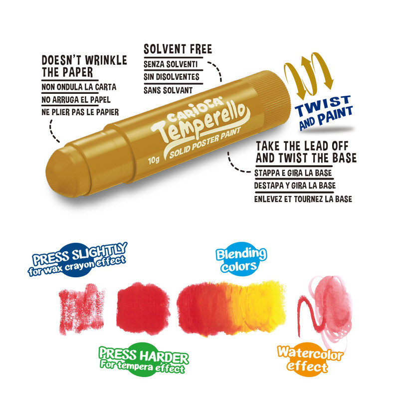 Carioca - Temperello Τέμπερα Σε Stick Metallic 6 Χρώματα 42674 Carioca - Temperello Τέμπερα Σε Stick Metallic 6 Χρώματα 42674