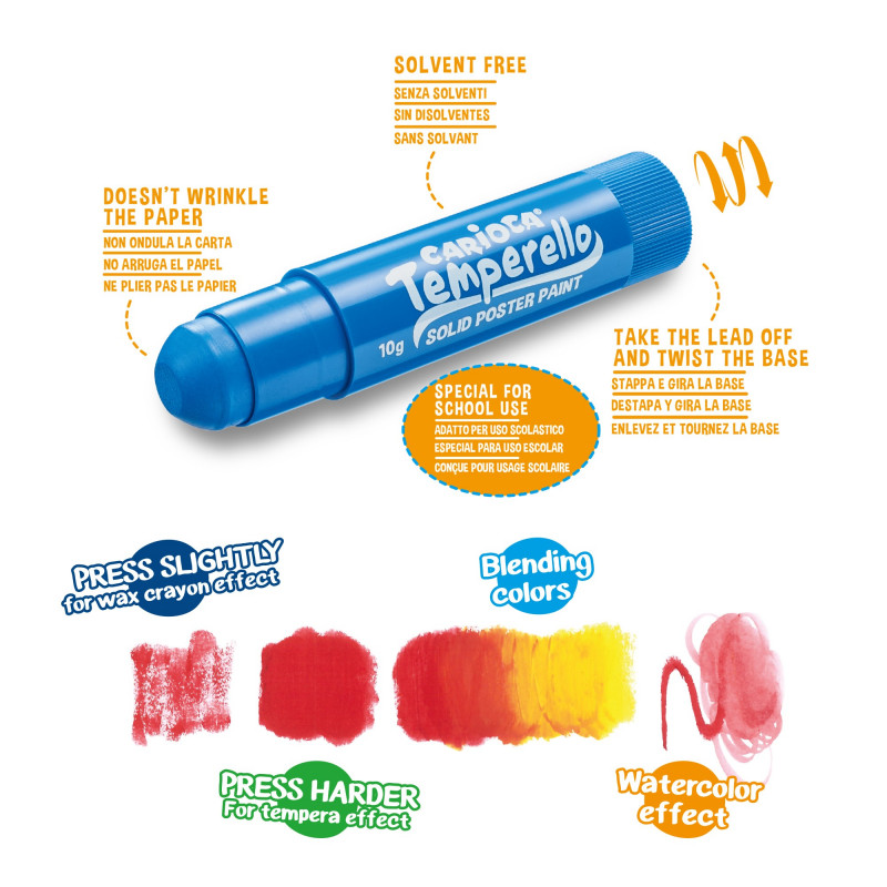 Carioca - Temperello Τέμπερα Σε Stick 6 Χρώματα 42739 Carioca - Temperello Τέμπερα Σε Stick 6 Χρώματα 42739