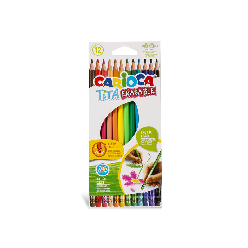 Carioca - Ξυλομπογιές Tita Erasable Σετ 12 Τμχ 42897