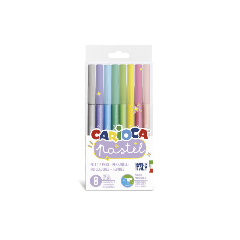 Carioca - Μαρκαδόροι Ζωγραφικής, Pastel Felt Tip Σετ 8 Τμχ 43032