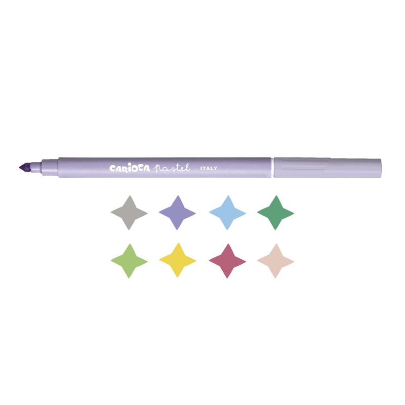 Carioca - Μαρκαδόροι Ζωγραφικής, Pastel Felt Tip Σετ 8 Τμχ 43032