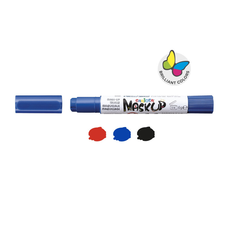 Carioca – Χρώματα Προσώπου Mask Up Carnival (Μαύρο-Μπλε-Κόκκινο) 43050