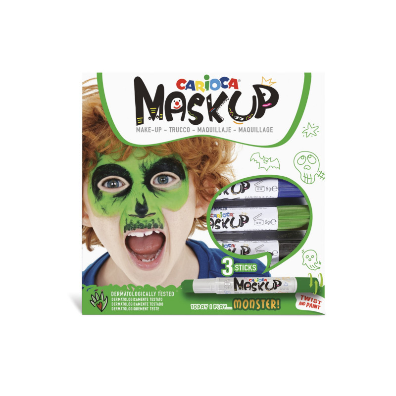Carioca – Χρώματα Προσώπου Mask Up Monster (Μαύρο-Μπλε-Πράσινο) 43051