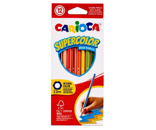 Carioca - Ξυλομπογιές Supercolor 12 Χρώματα 43391