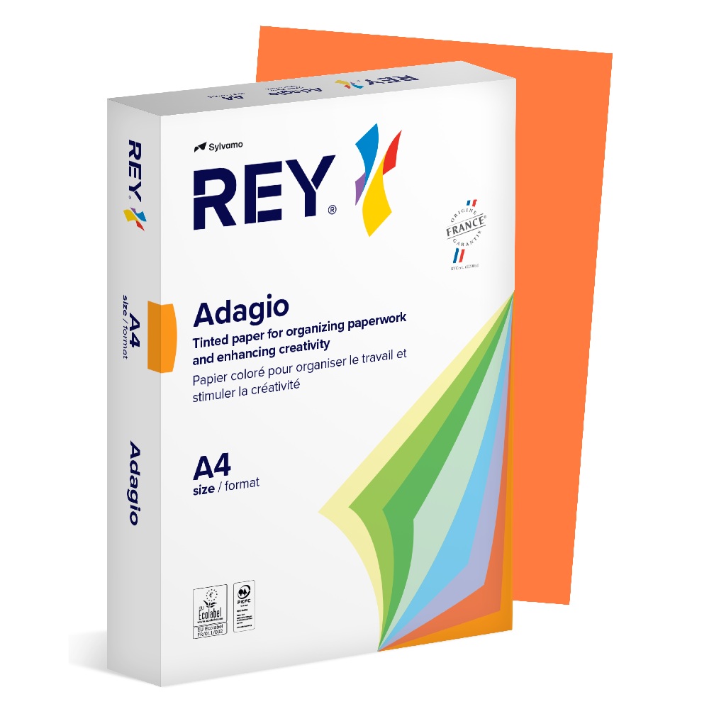 Sylvamo - Χαρτί Εκτύπωσης Rey Adagio, Orange A4 160gr 250 Φύλλα (1 Δεσμίδα) 45384