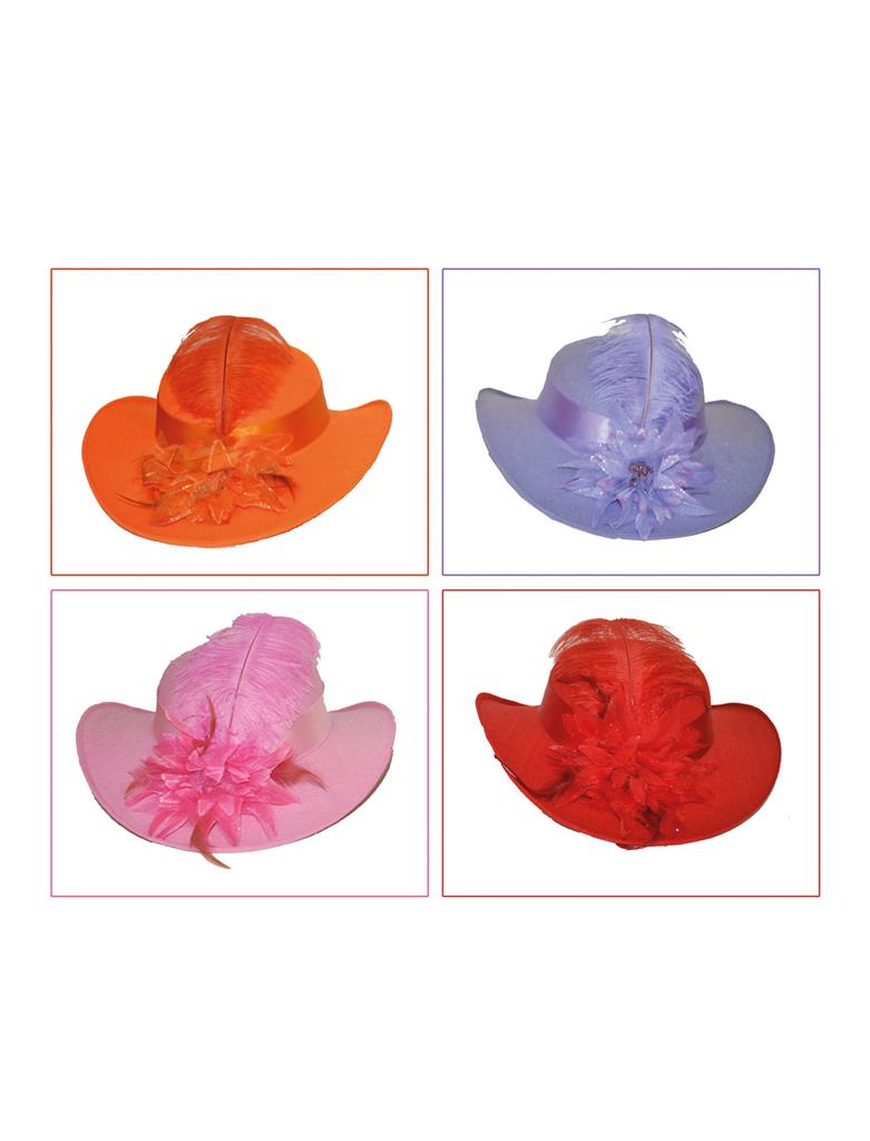 Funny Fashion - Καπελίνα Με Διακοσμητικό Λουλούδι & Φτερό Σε Διάφορα Χρώματα 63537