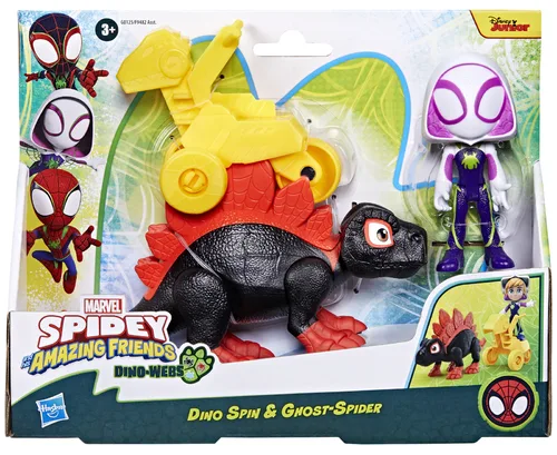 Hasbro -  Spiderman Spidey Amazing Friends , Dino Spin And Ghost Spider G0125 (F9482)