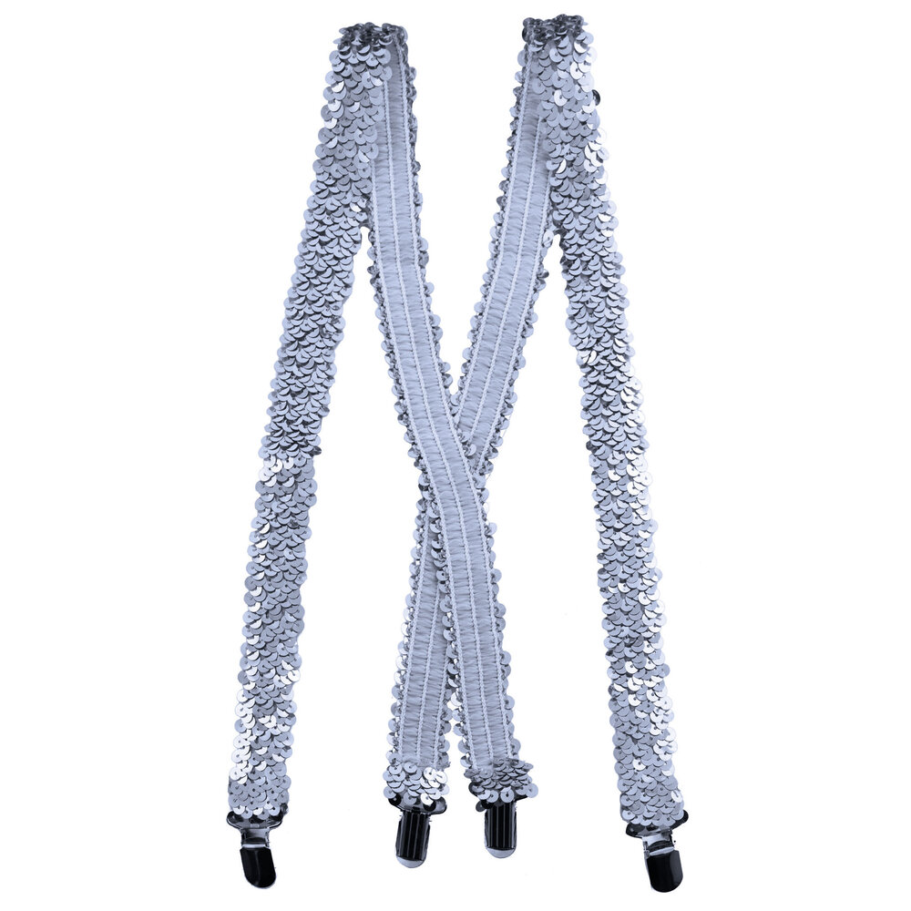 Funny Fashion - Τιράντες Ασημί Με Πούλιες 60821