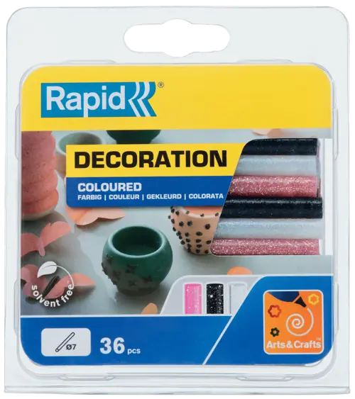 Rapid - Ράβδοι Σιλικόνης Μικροί, Glitter Color 7mm Σετ 36 Τεμ 5001422