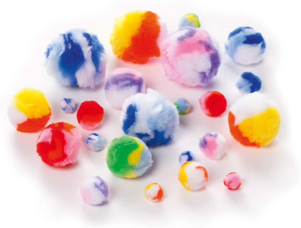 Folia - Πομ-Πομς Χειροτεχνίας, Rainbow 100 Τεμ 10-50mm 50177