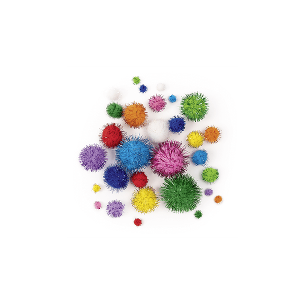 Folia - Πομ-Πομς Χειροτεχνίας, Sparkling Rainbow 30 Τεμ 1-4 εκ 50311