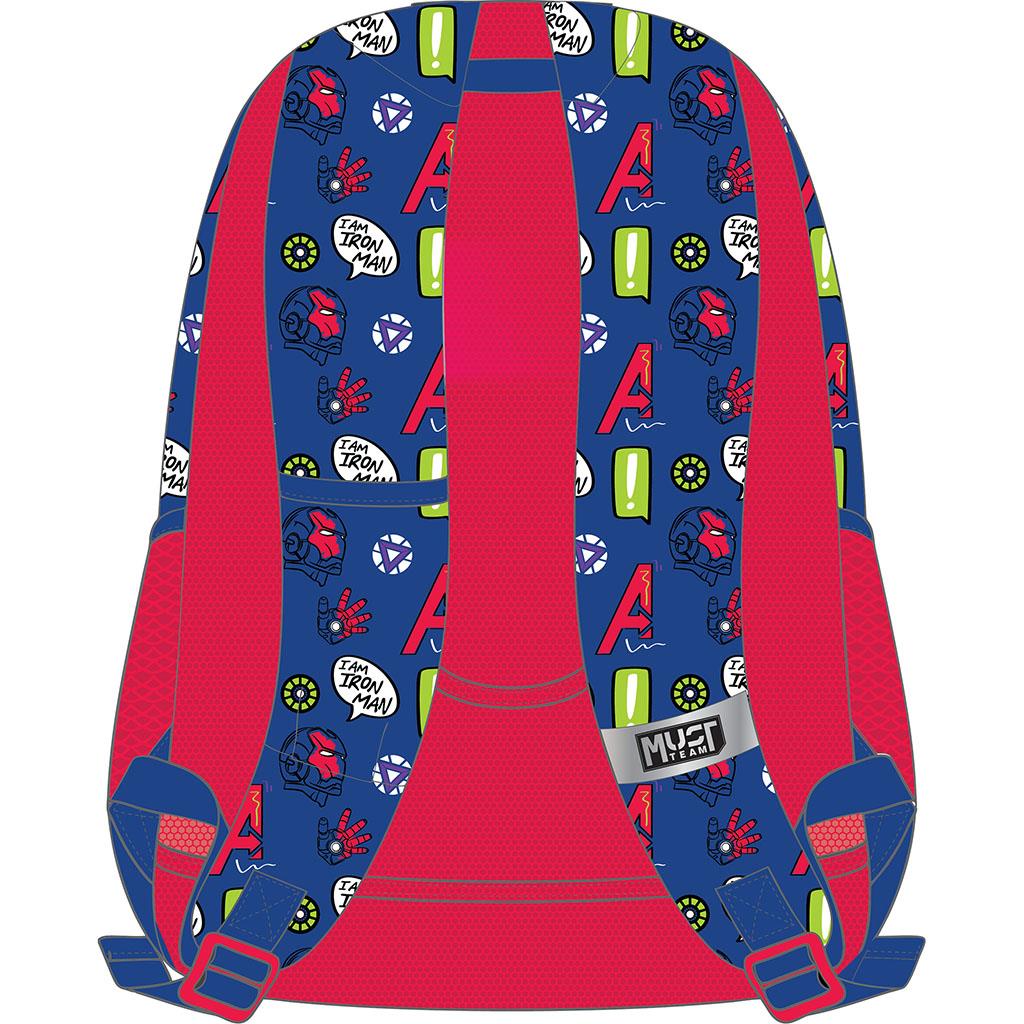 Diakakis - Τσάντα Πλάτης Δημοτικού Must 3 Θήκες, Iron Man, Blue 506365