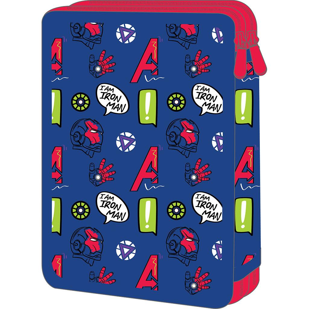 Diakakis - Κασετίνα Διπλή Γεμάτη Must, Iron Man, Blue 506379