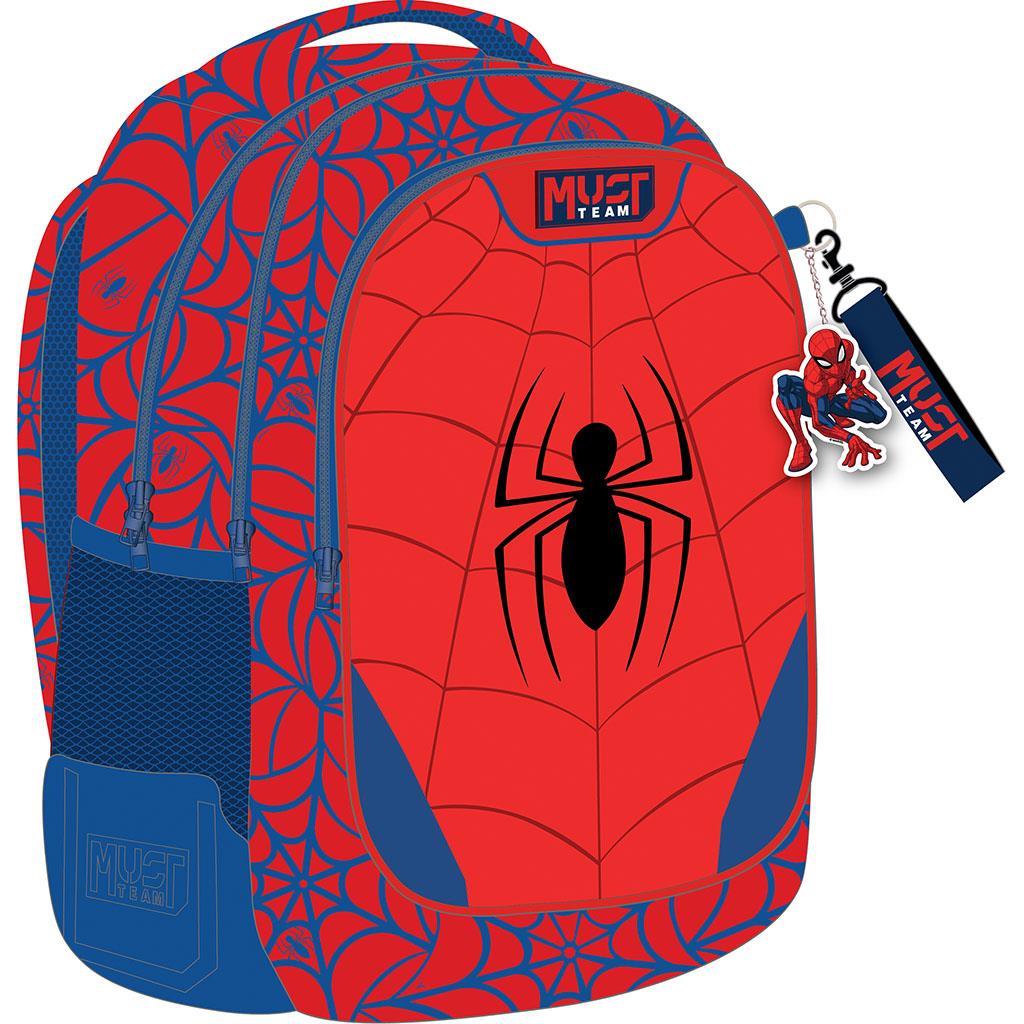 Diakakis - Τσάντα Πλάτης Δημοτικού Must 3 Θήκες, Spider-Man, Red 508747