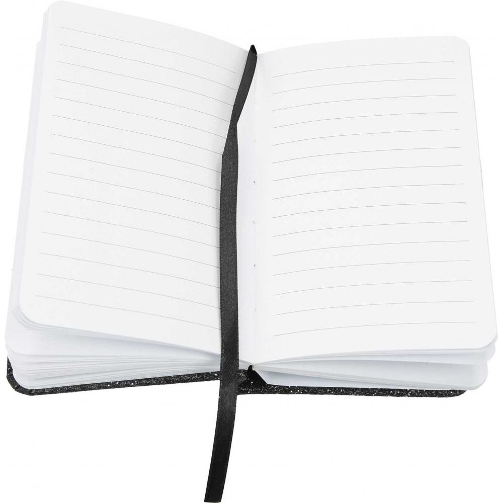 Creative - Τετράδιο Βιβλιοδετημένο Notebook Glitter, 14 x 21 cm, Ριγέ 96 Φύλλα, Navy Blue 52946