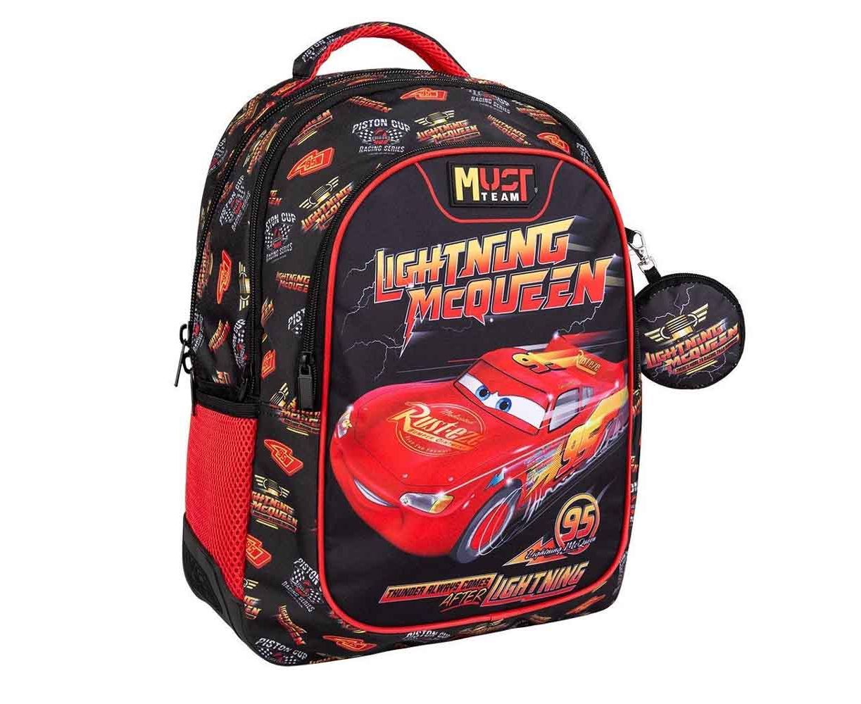 Diakakis - Τσάντα Πλάτης Δημοτικού Must 3 Θήκες, Cars, Lightning McQueen 564851