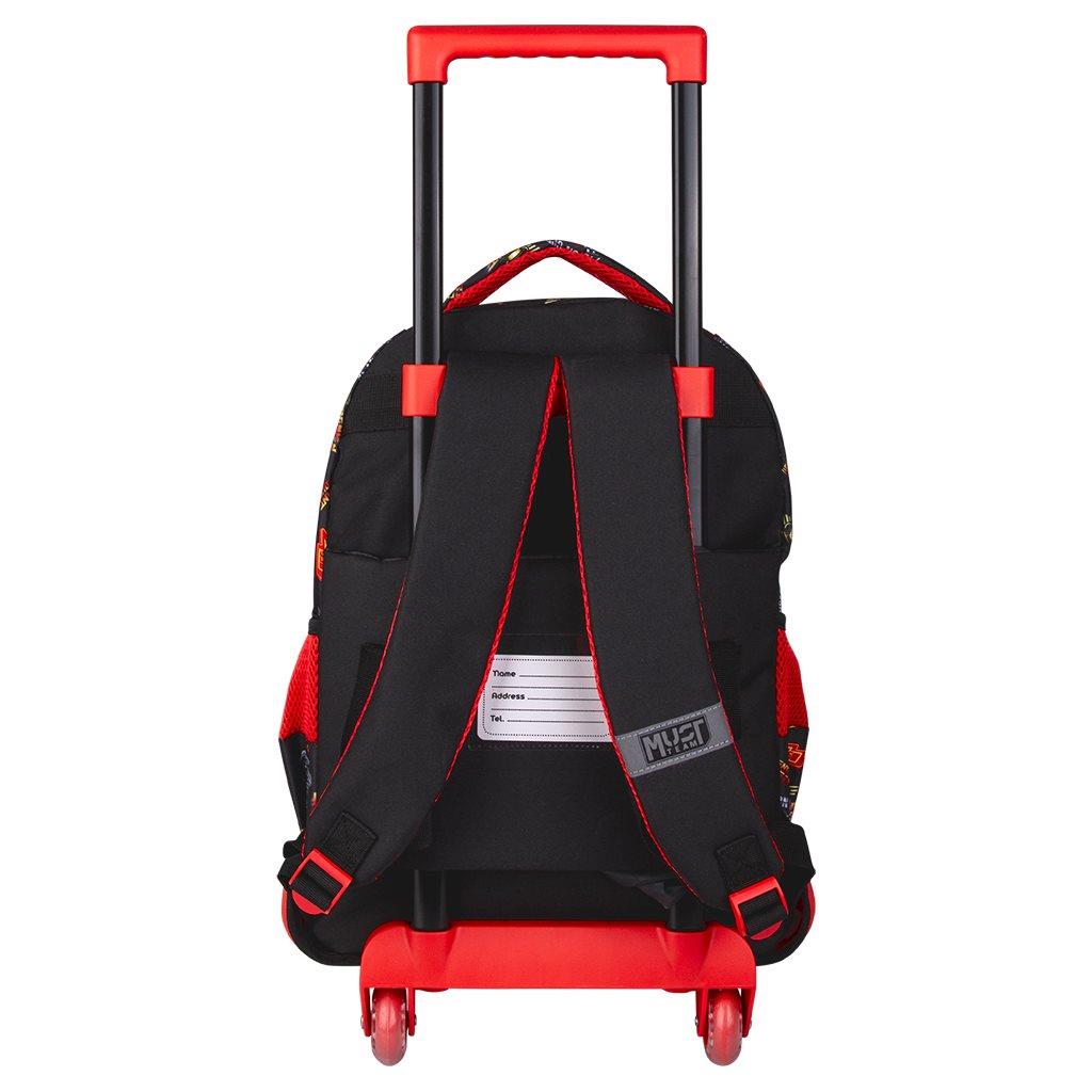 Diakakis - Σακίδιο Τρόλεϊ Δημοτικού Must 3 Θήκες, Disney Cars, Lightning Mcqueen 565044