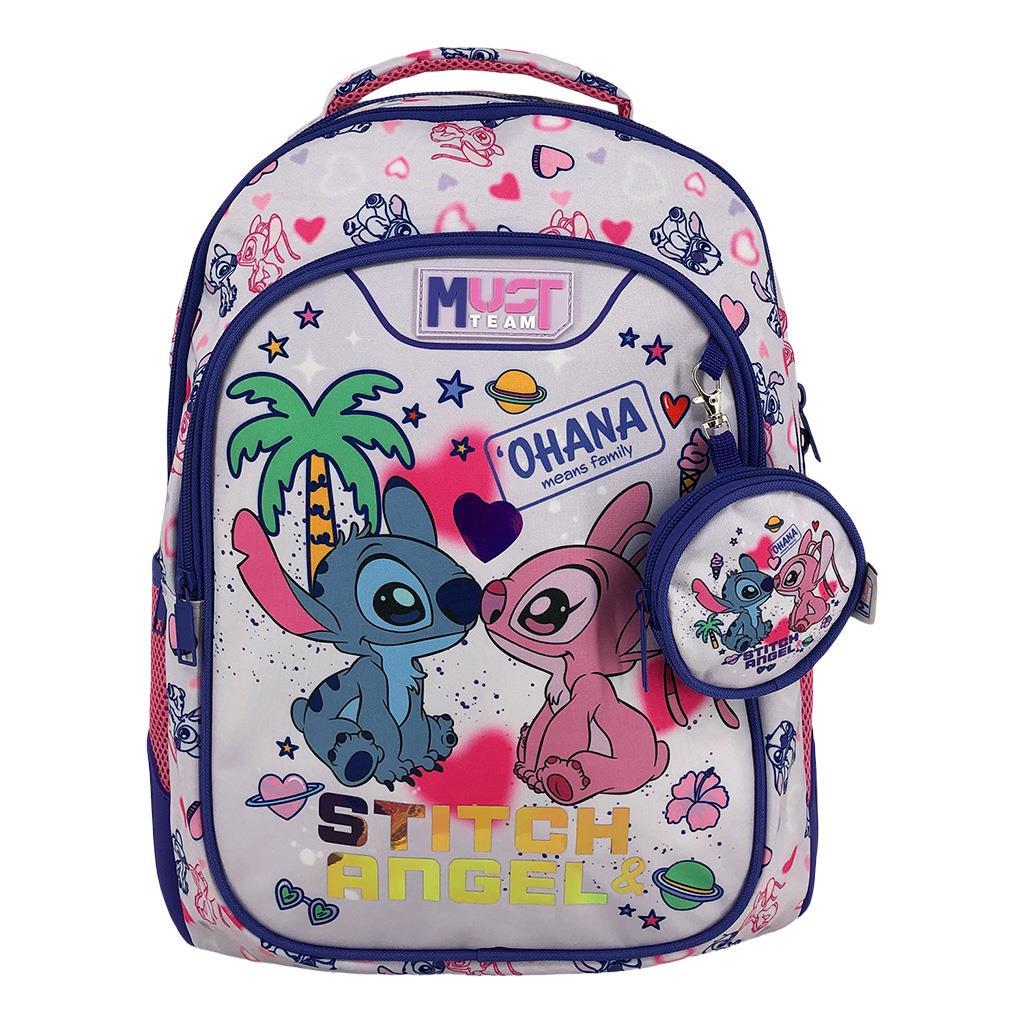 Diakakis – Τσάντα Πλάτης Δημοτικού Must 3 Θήκες, Disney Stitch, Angel Ohana 565773
