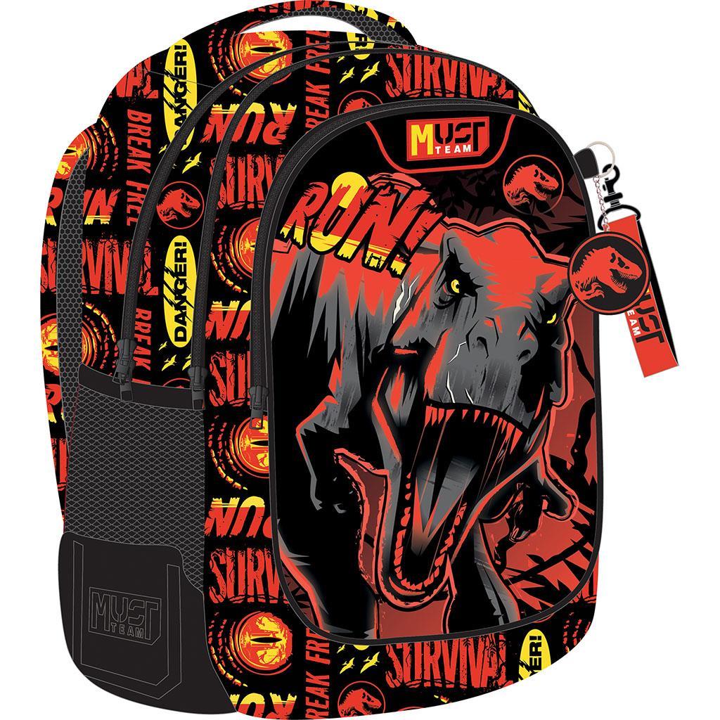 Diakakis - Τσάντα Πλάτης Δημοτικού Must 3 Θήκες, Jurassic Run 572019