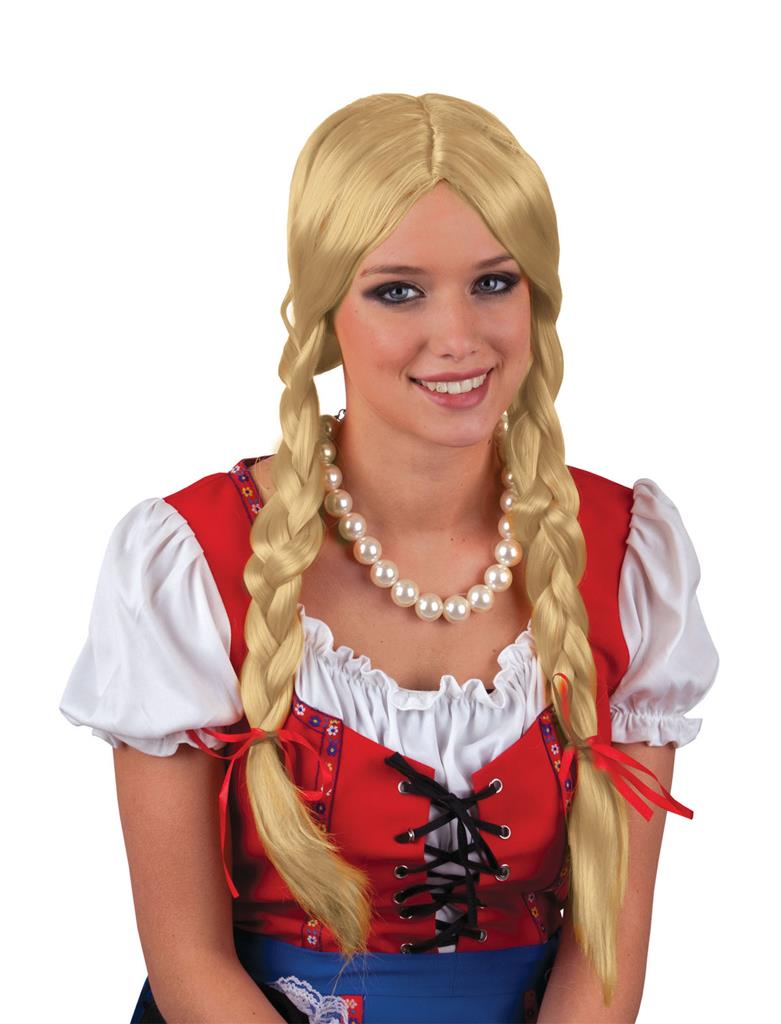 Fun Fashion - Περούκα Ξανθιά Με Χωρίστρα & Κοτσίδες 57305