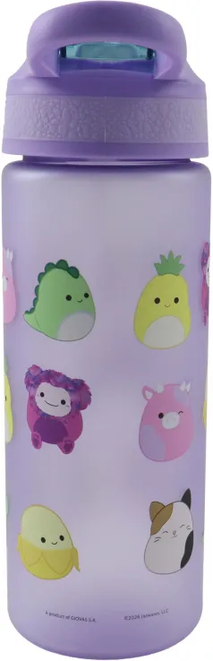 Gim - Παγούρι Πλαστικό PCTG Με Καλαμάκι, Squishmallows 600 ml 574-20217