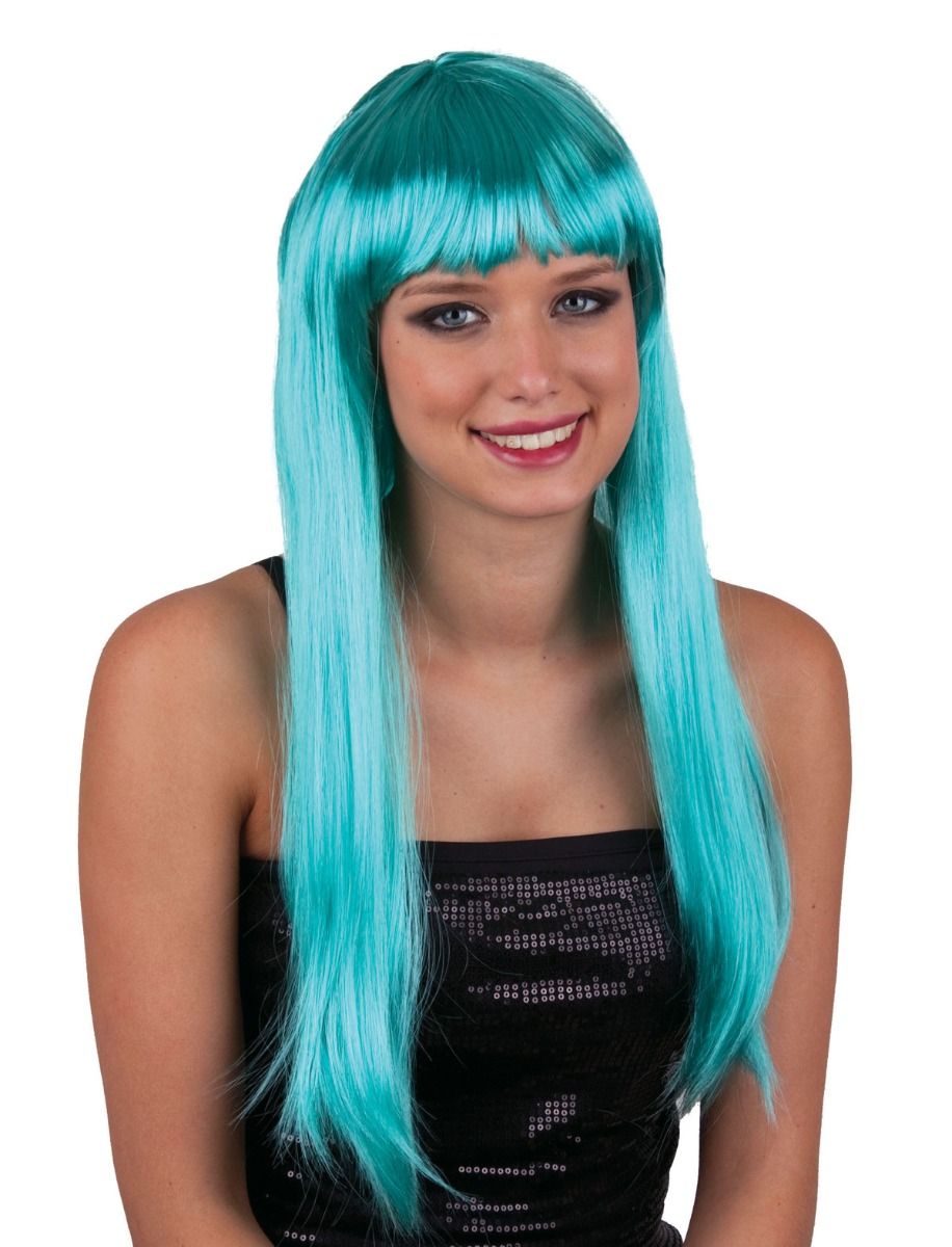 Funny Fashion - Περούκα Μακριά Με Αφέλειες Αζούρ 57651