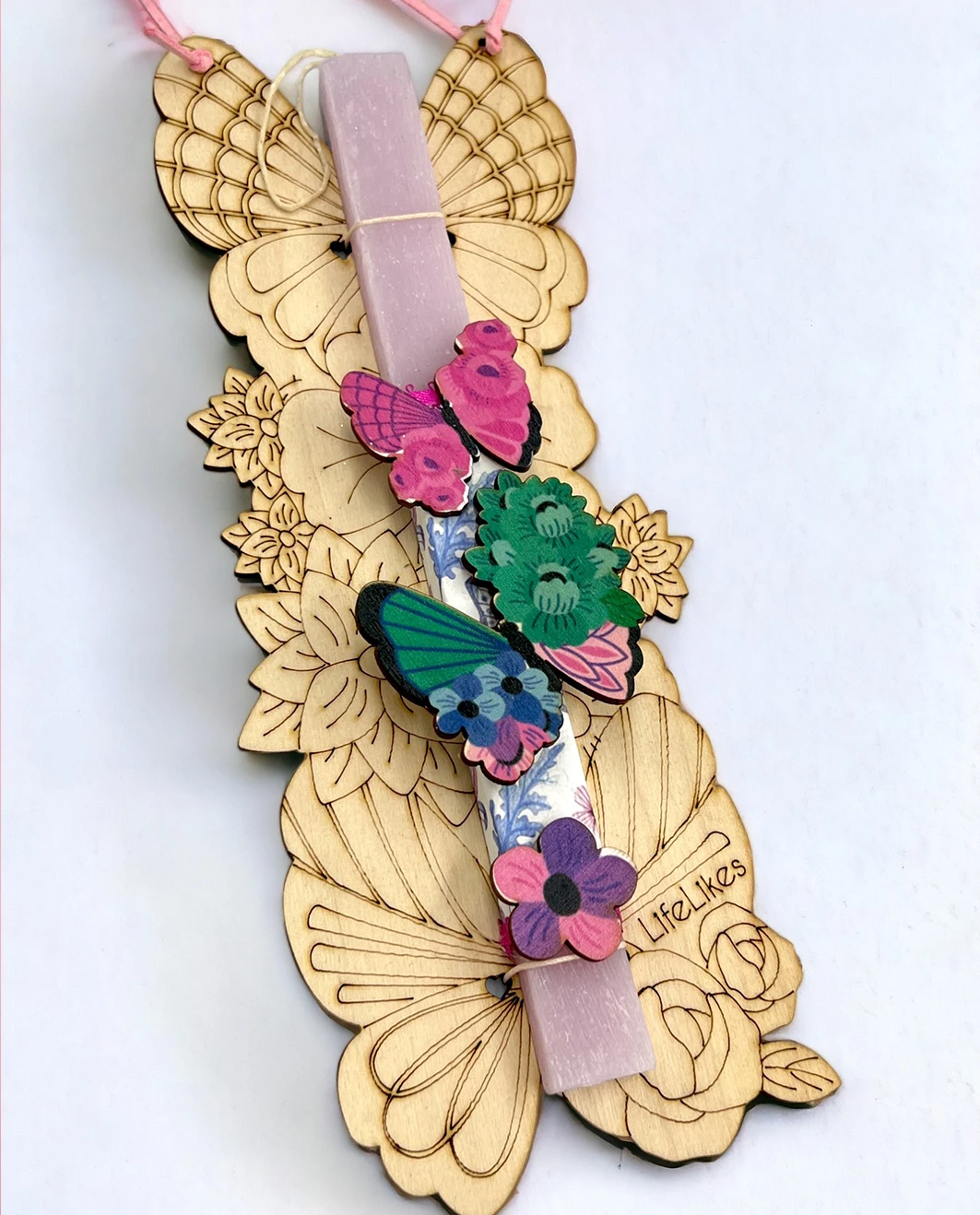 Life Likes - Λαμπάδα Πεταλούδες & Λουλούδια 5771