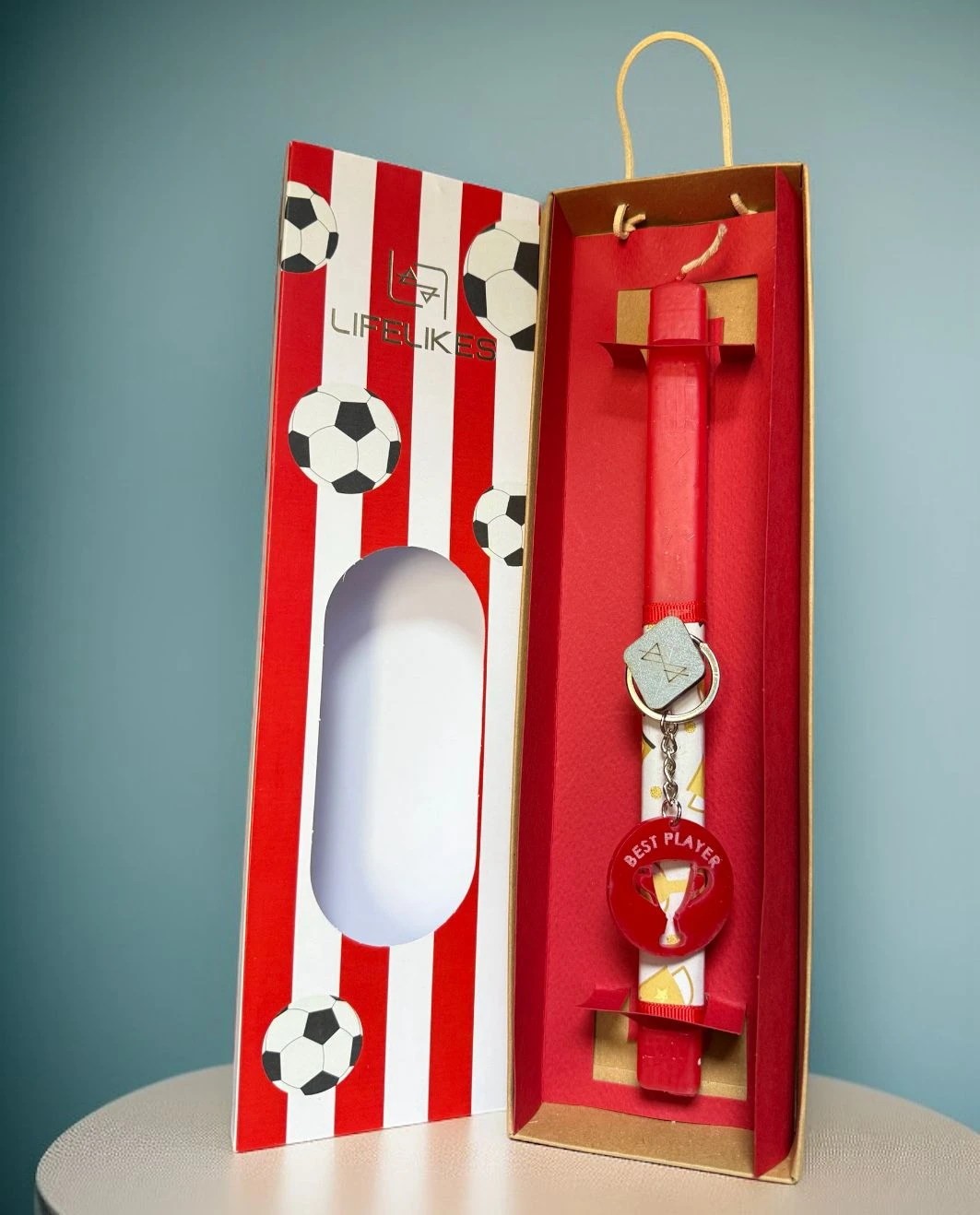 Life Likes - Λαμπάδα Ποδόσφαιρο Κόκκινο 5800