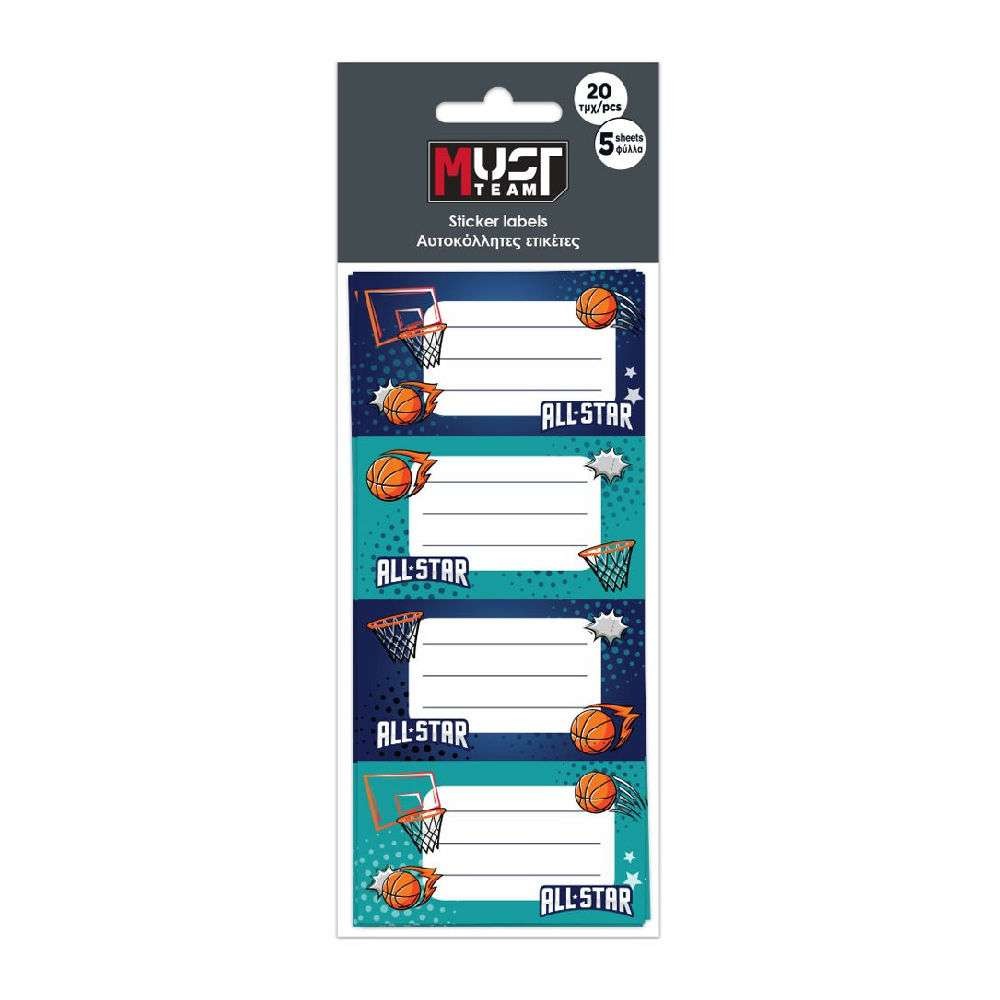 Diakakis - Ετικέτες Αυτοκόλλητες Τετραδίων, Basketball  20τεμ. 586899