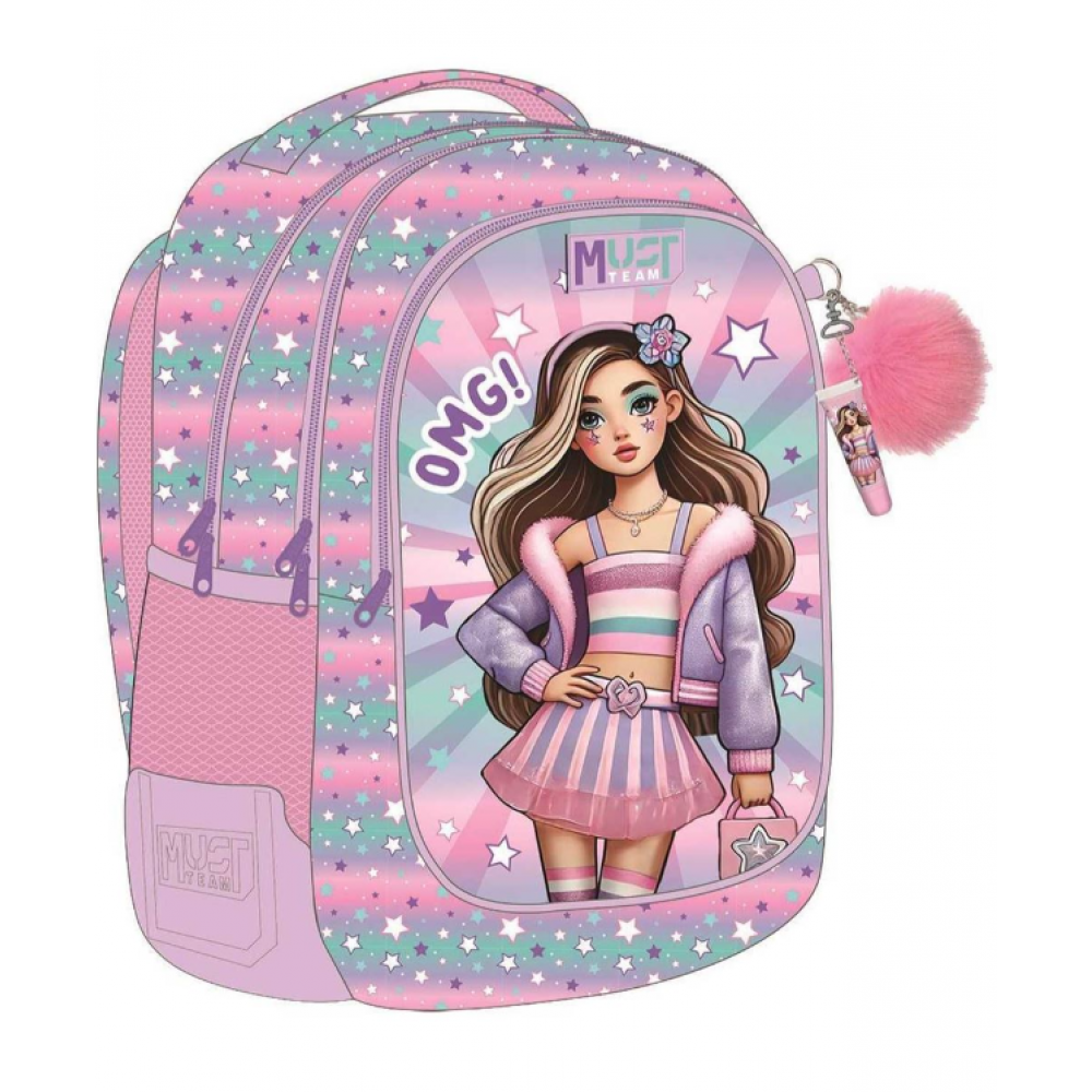 Diakakis - Τσάντα Πλάτης Δημοτικού Must 3 Θήκες, Fashion Girl 587226