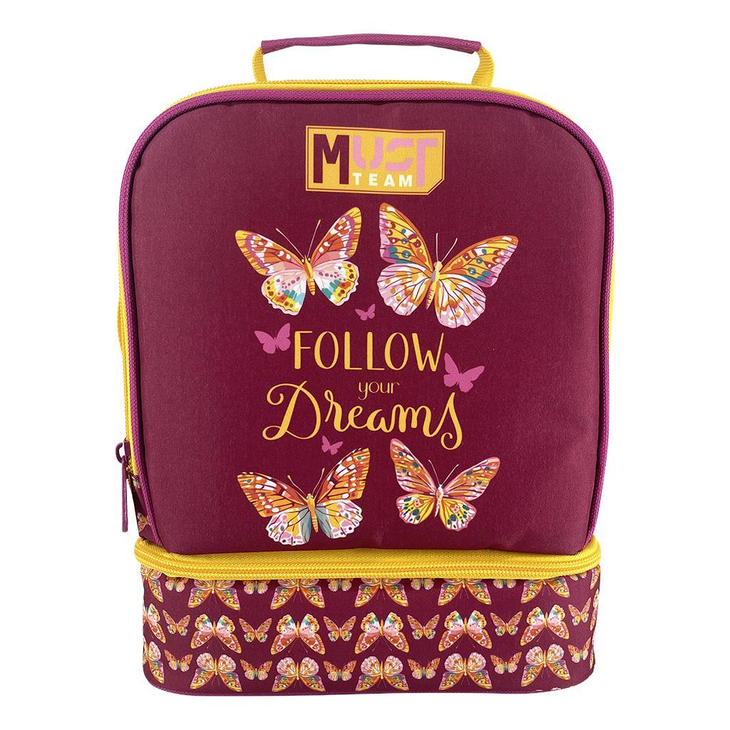 Diakakis - Τσαντάκι Φαγητού Ισοθερμικό Must 2 Θήκες, Butterfly Follow Your Dreams 587281