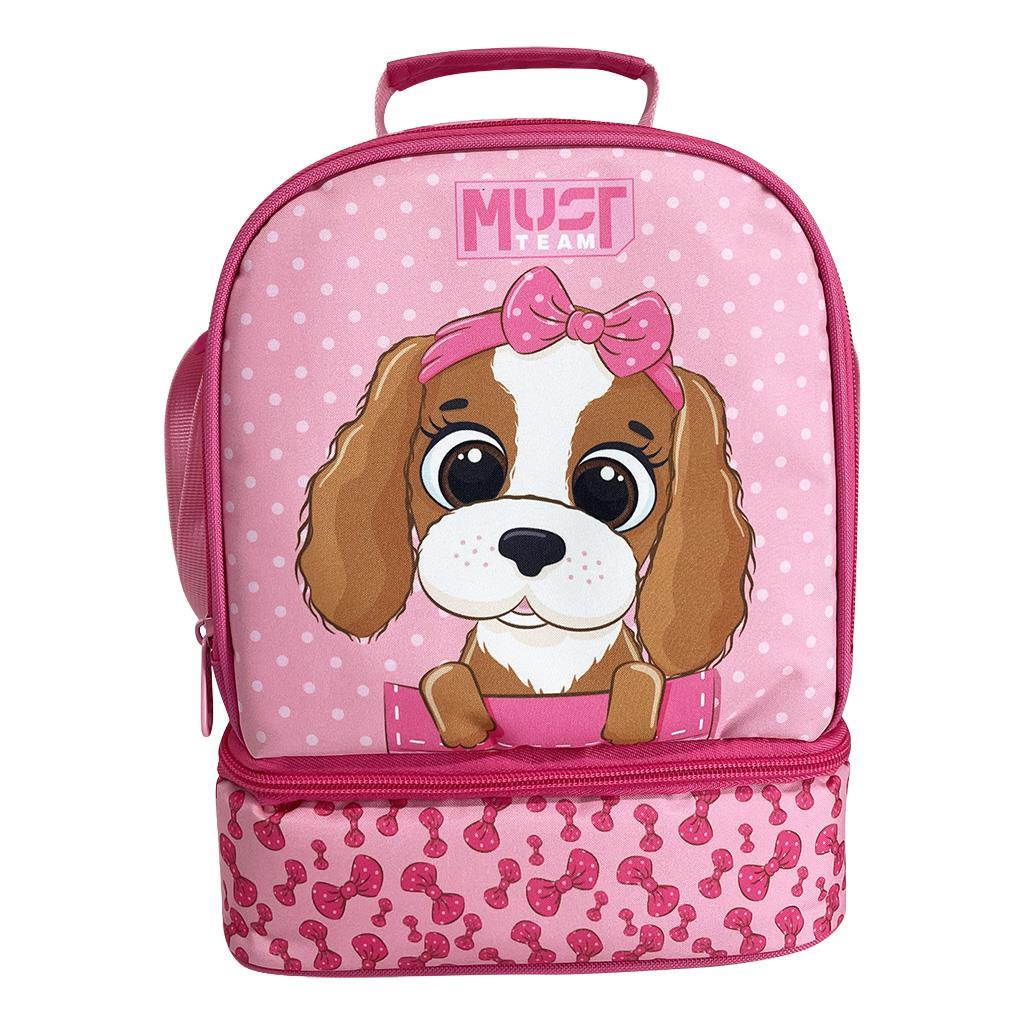 Diakakis - Τσαντάκι Φαγητού Ισοθερμικό Must 2 Θήκες, Dog With Pink Bow 587295