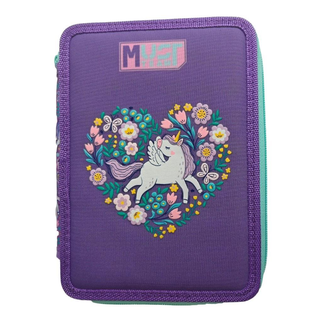 Diakakis - Κασετίνα Διπλή Γεμάτη Must, Purple Unicorn 587584