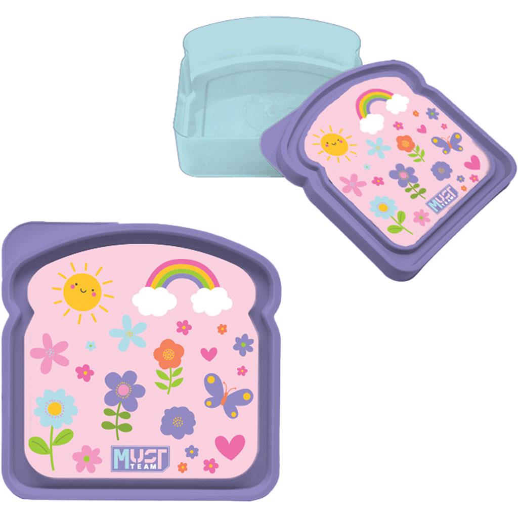 Diakakis - Φαγητοδοχείο Παιδικό PP Τοστ Must, Λουλούδια 400ml 587662