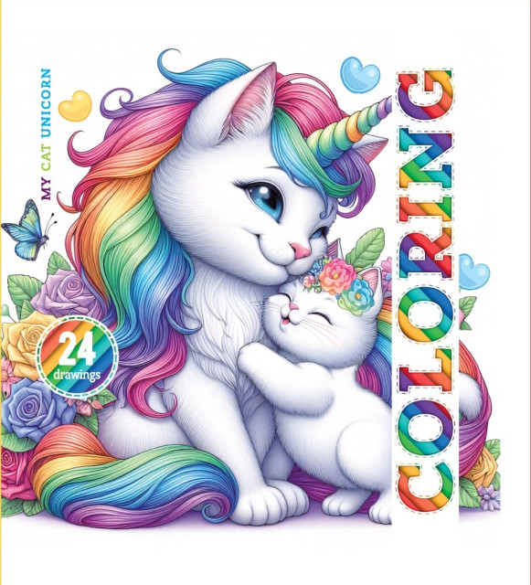 Coloring Page, My Cat Unicorn