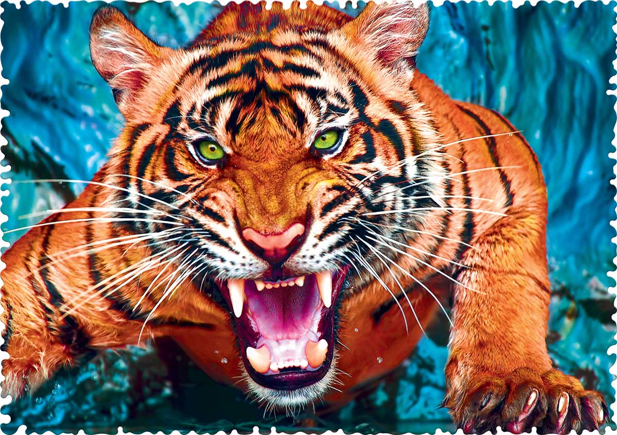 Trefl - Puzzle Crazy Shapes, Facing A Tiger 600 pcs 11110